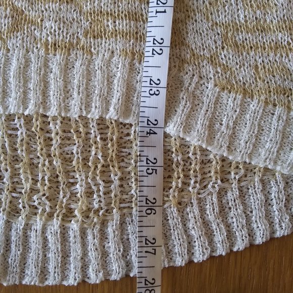 Flying Tomato | Fancy Knit Racerback Tan and White Tank | L | New - Picture 11 of 12